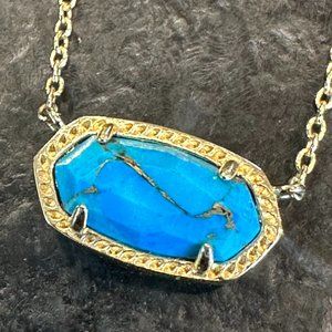 Kendra Scott Elisa Gold Pendant Necklace in Bronze Veined Turquoise Magnesite